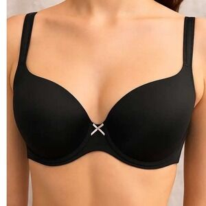 NEW Cacique 42DDD Black Lightly Lined Balconette Bra Underwire Mesh Wings